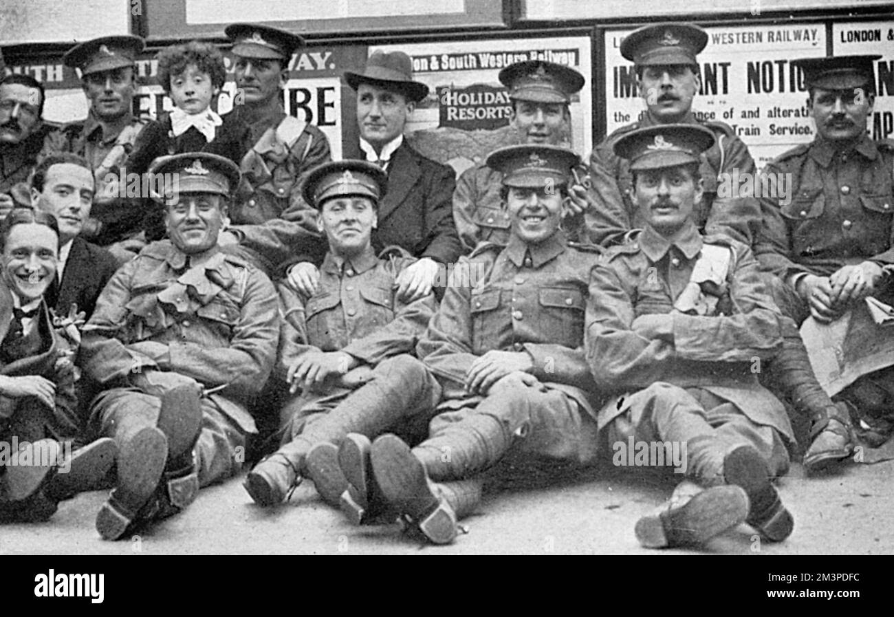 Royal Horse Artillery presso Waterloo Station, WW1 Foto Stock