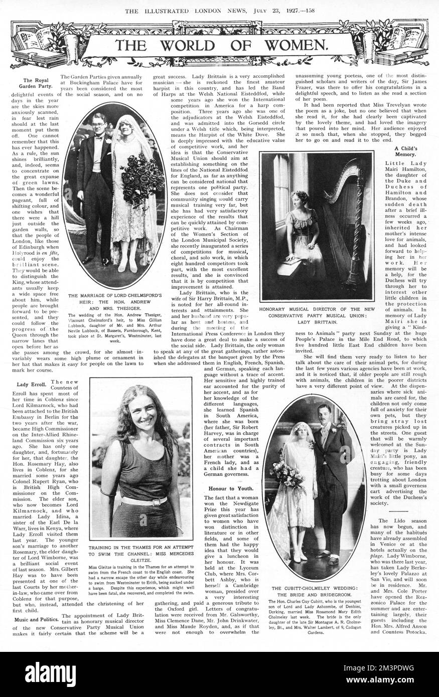 Illustrated London News, 23 luglio 1927 Foto Stock