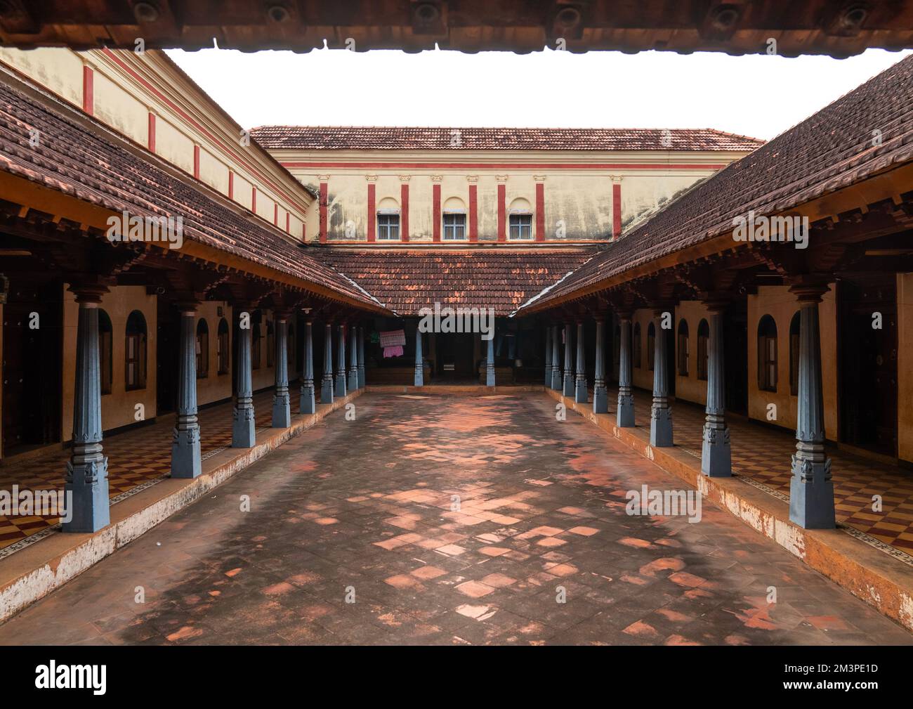 Chettiar Mansion Courtyard, Tamil Nadu, Pallathur, India Foto Stock