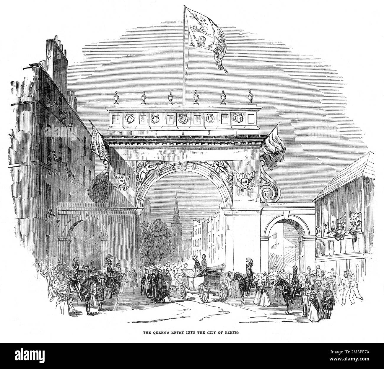 L'entrata della regina Vittoria a Perth, Scozia Foto Stock