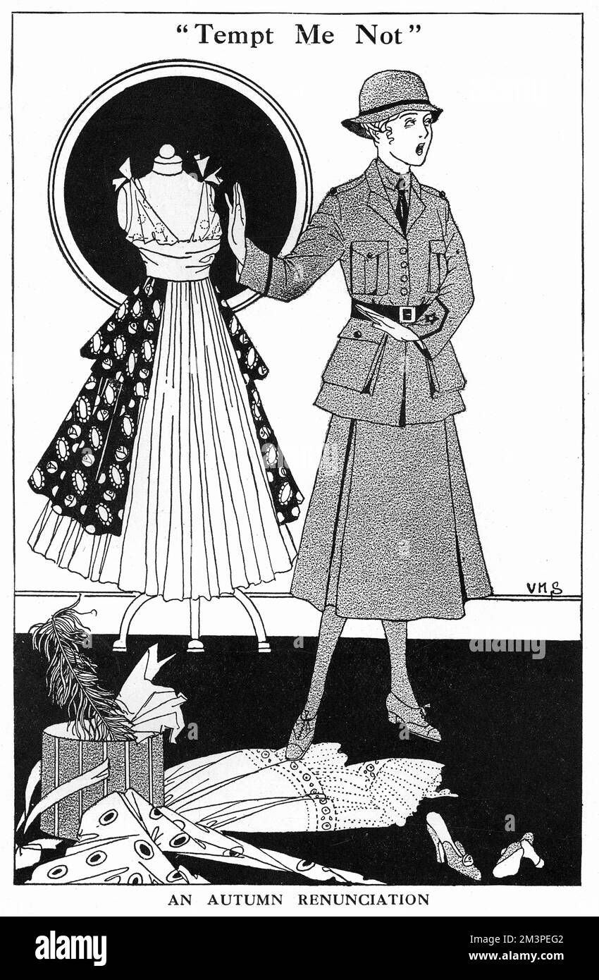 Una rinuncia autunnale - abiti WW1 Foto Stock
