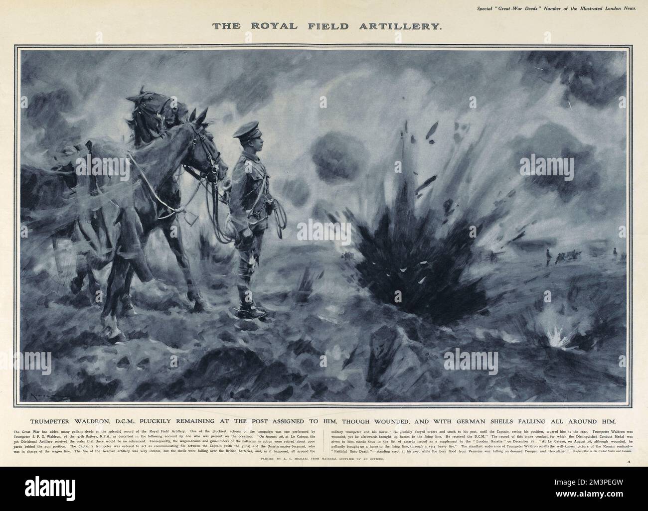 Trombettista Waldron in Great War Deeds, WW1 Foto Stock