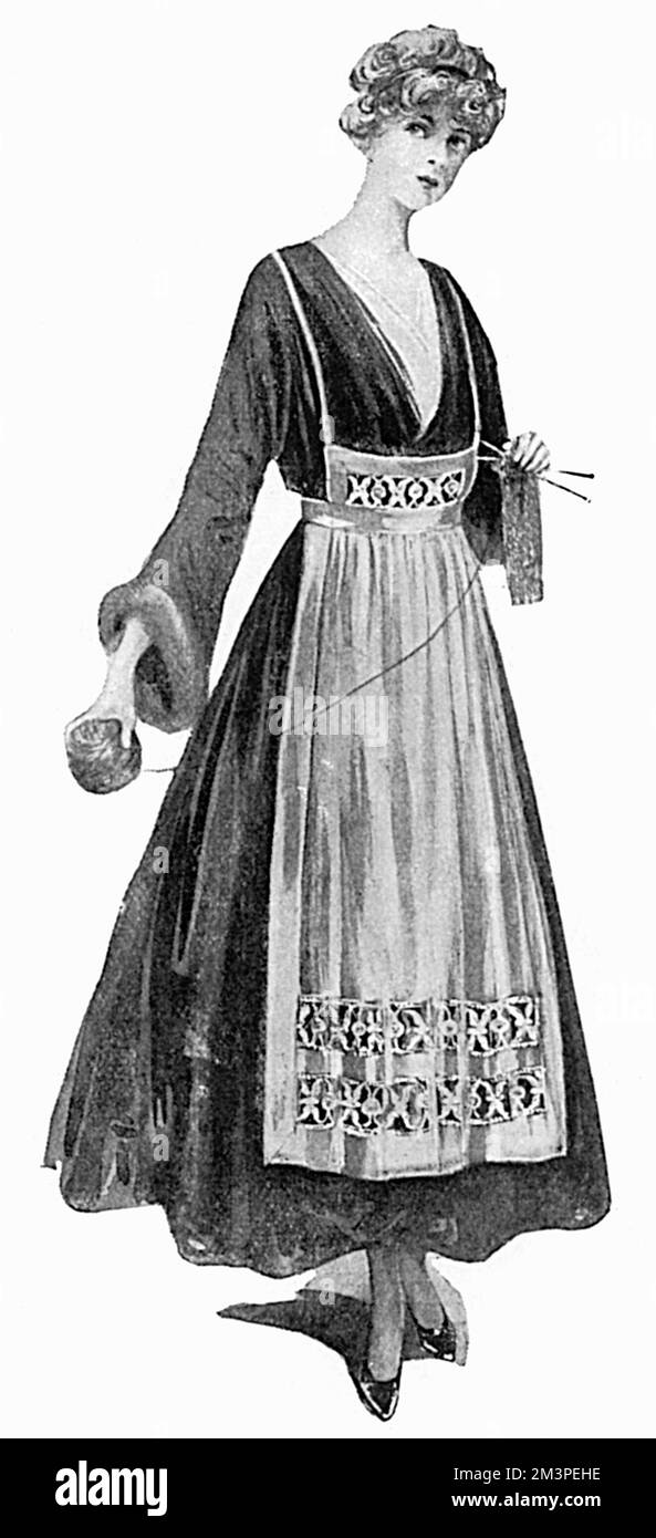 Grembiule da lavoro e da maglieria, WW1 Foto Stock