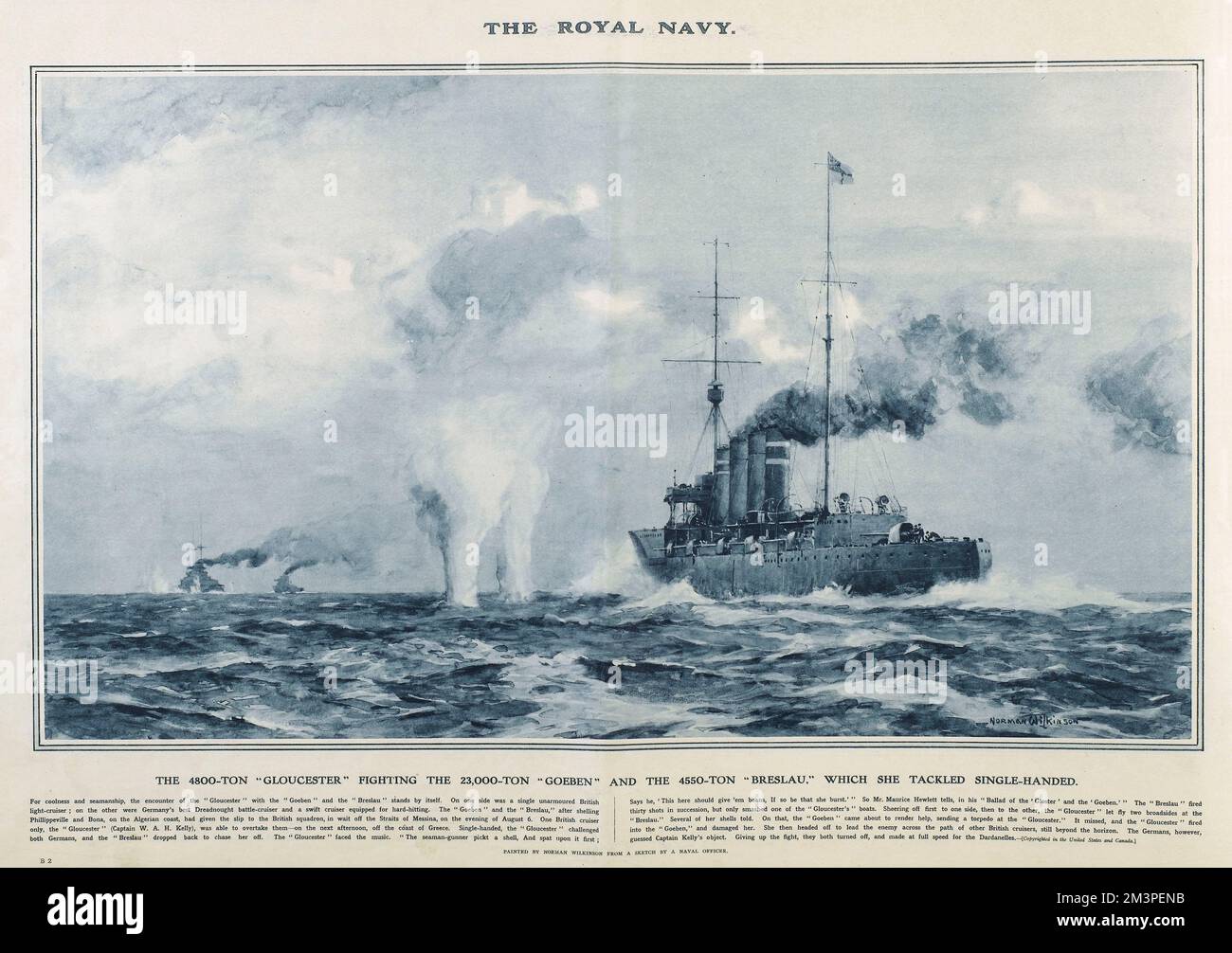 HMS Gloucester in Great War Deeds, prima guerra mondiale Foto Stock