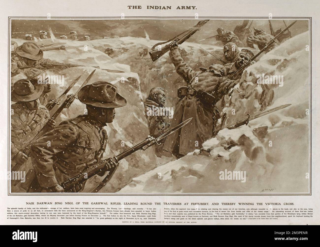 Naik Darwan Sing Negi in Great War Deeds, WW1 Foto Stock