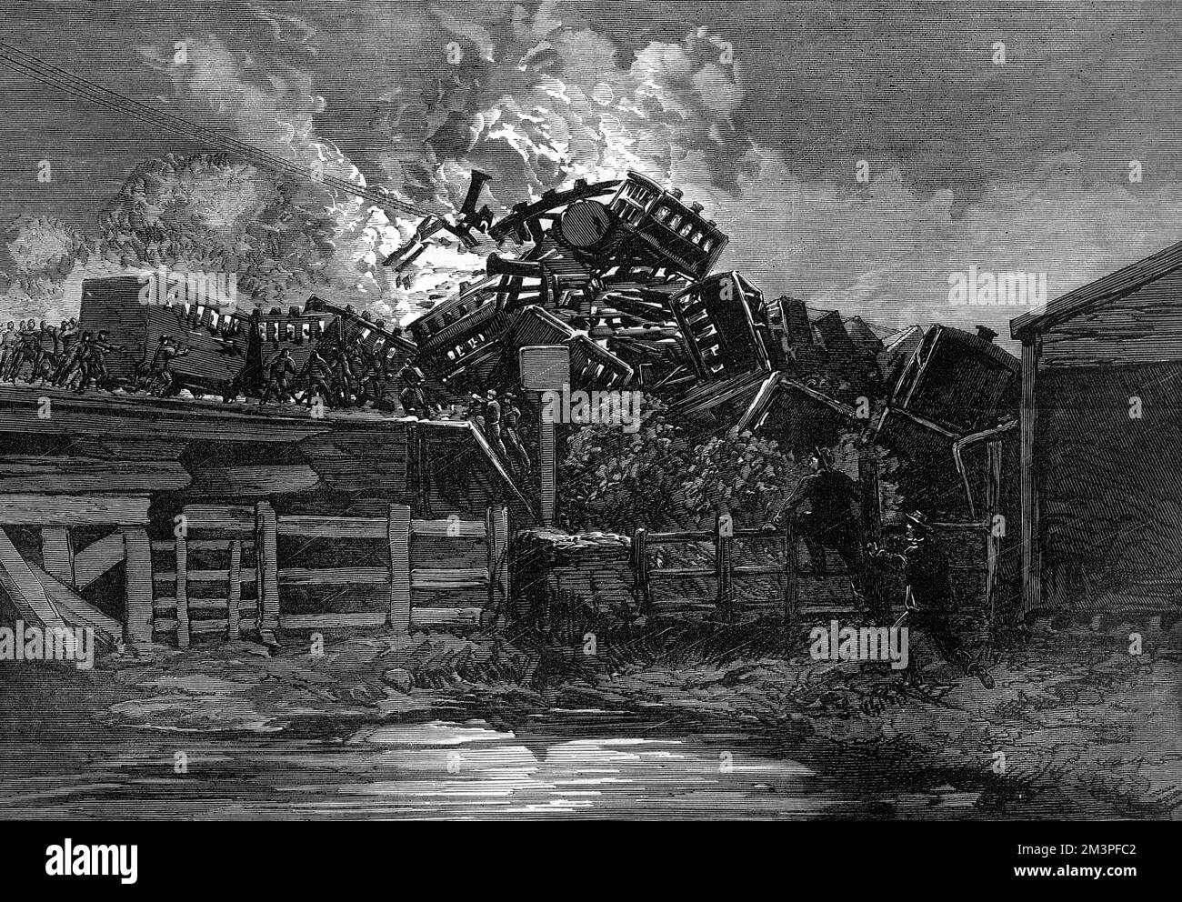Thorpe Rail Crash 1874 Foto Stock