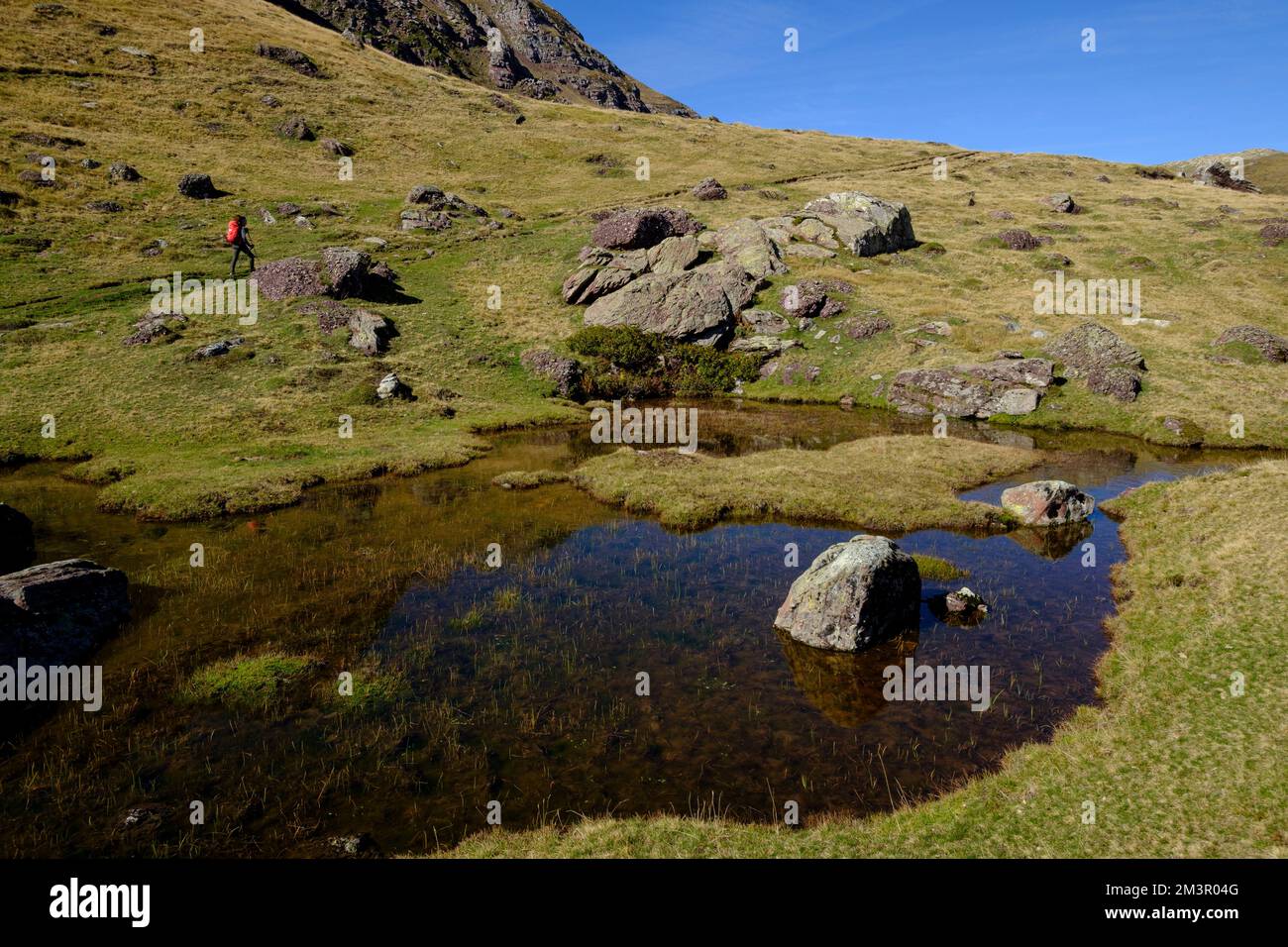 Camille percorso, laghetti caillaous, parco nazionale dei pirenei, atlantici pirenei, nuova regione aquitania, francia Foto Stock