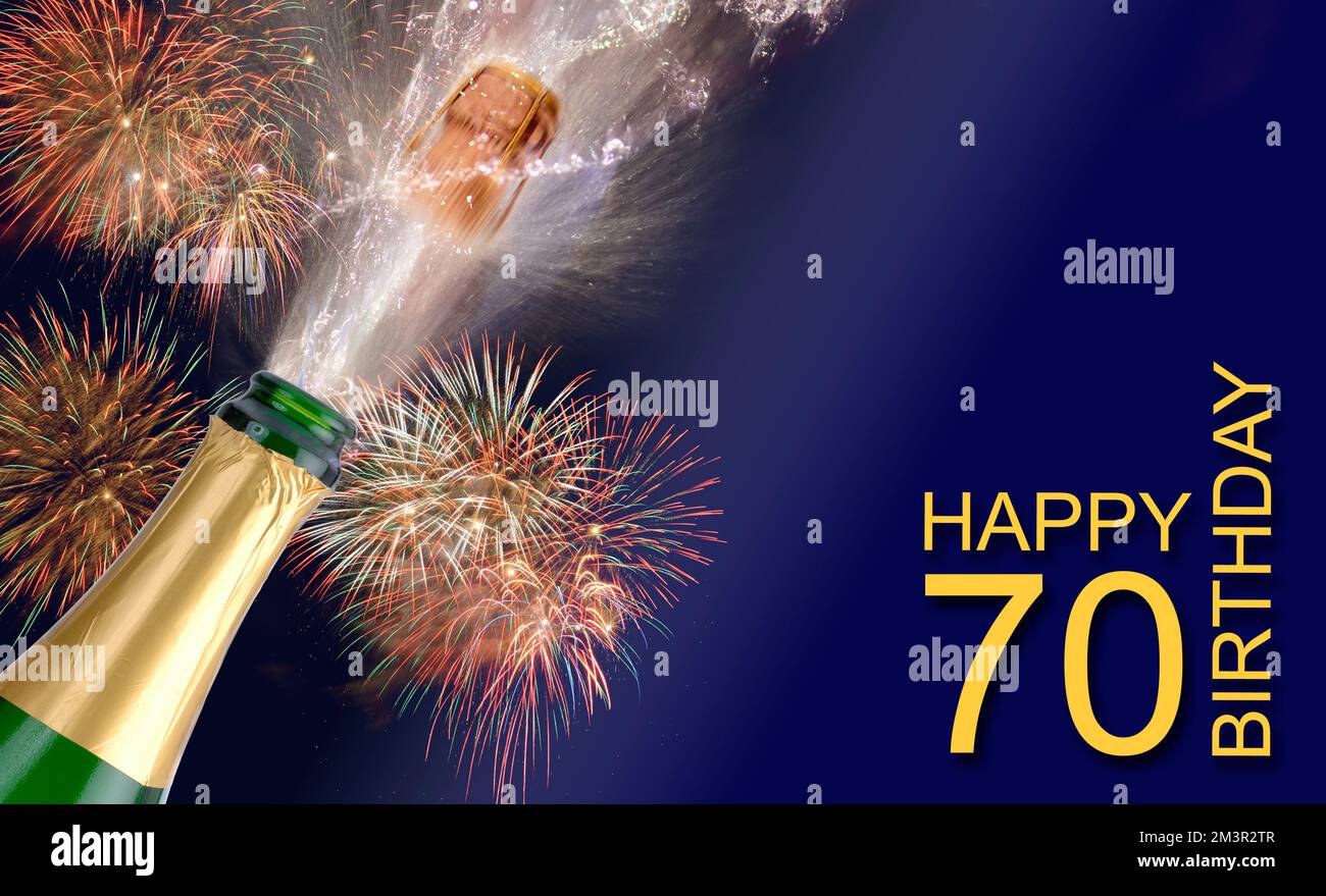 biglietto d'auguri per buon 70th compleanno Foto Stock