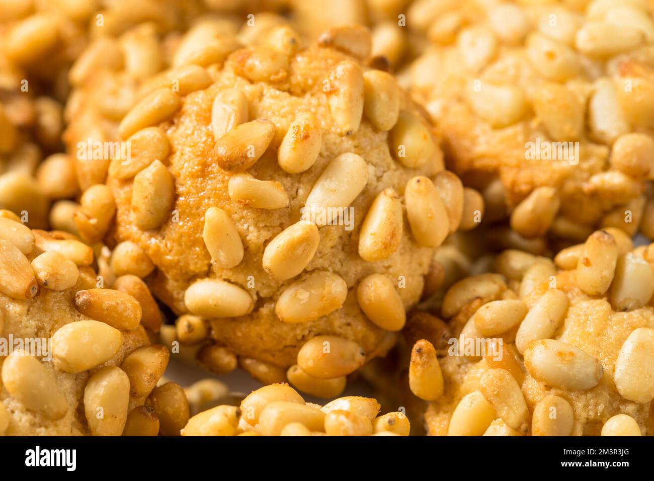 Biscotti di Natale italiani Pignoli fatti in casa con mandorle Foto Stock