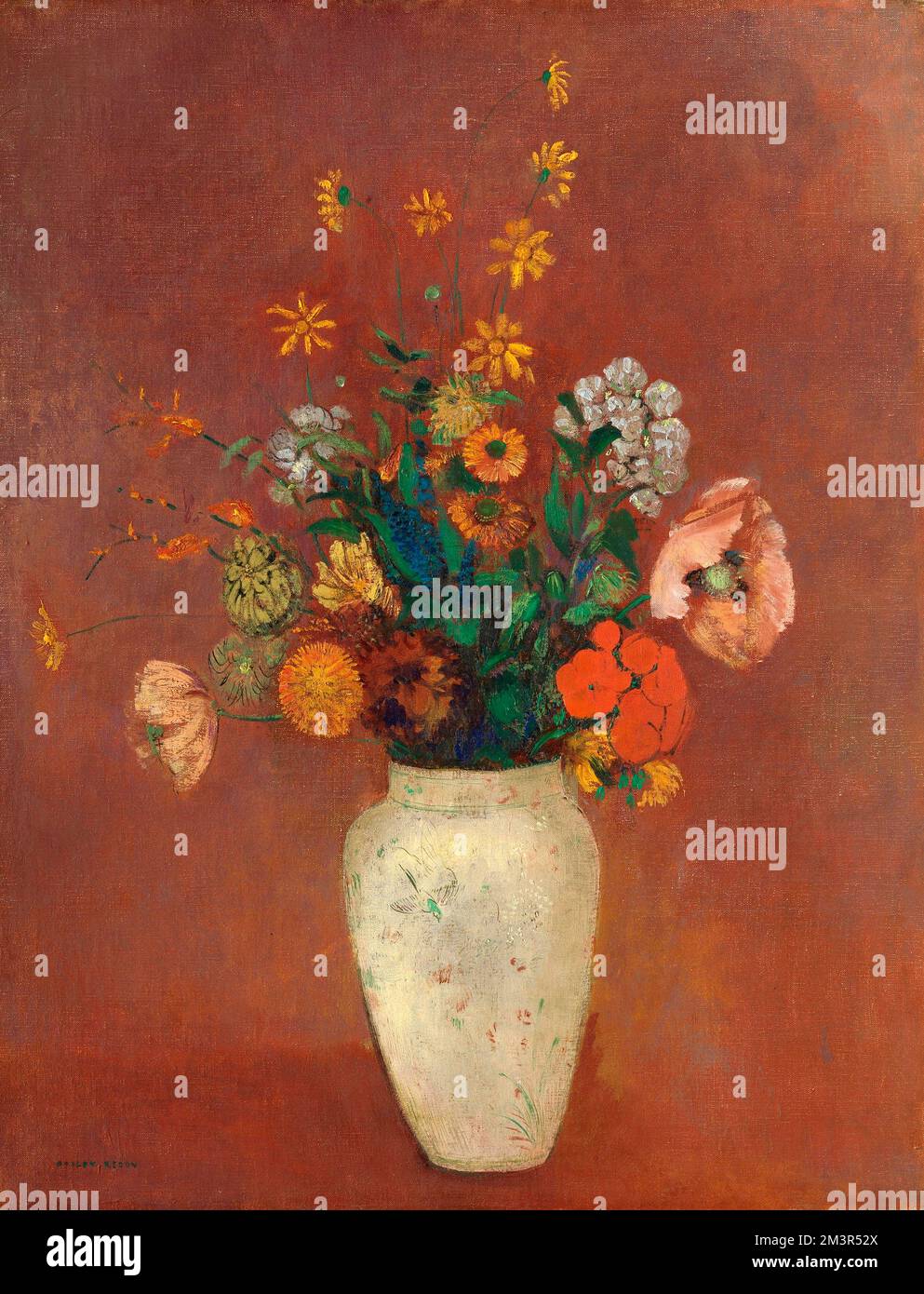 Bouquet in vaso cinese di Odilon Redon (1840-1916), olio su tela, c.1912-14 Foto Stock