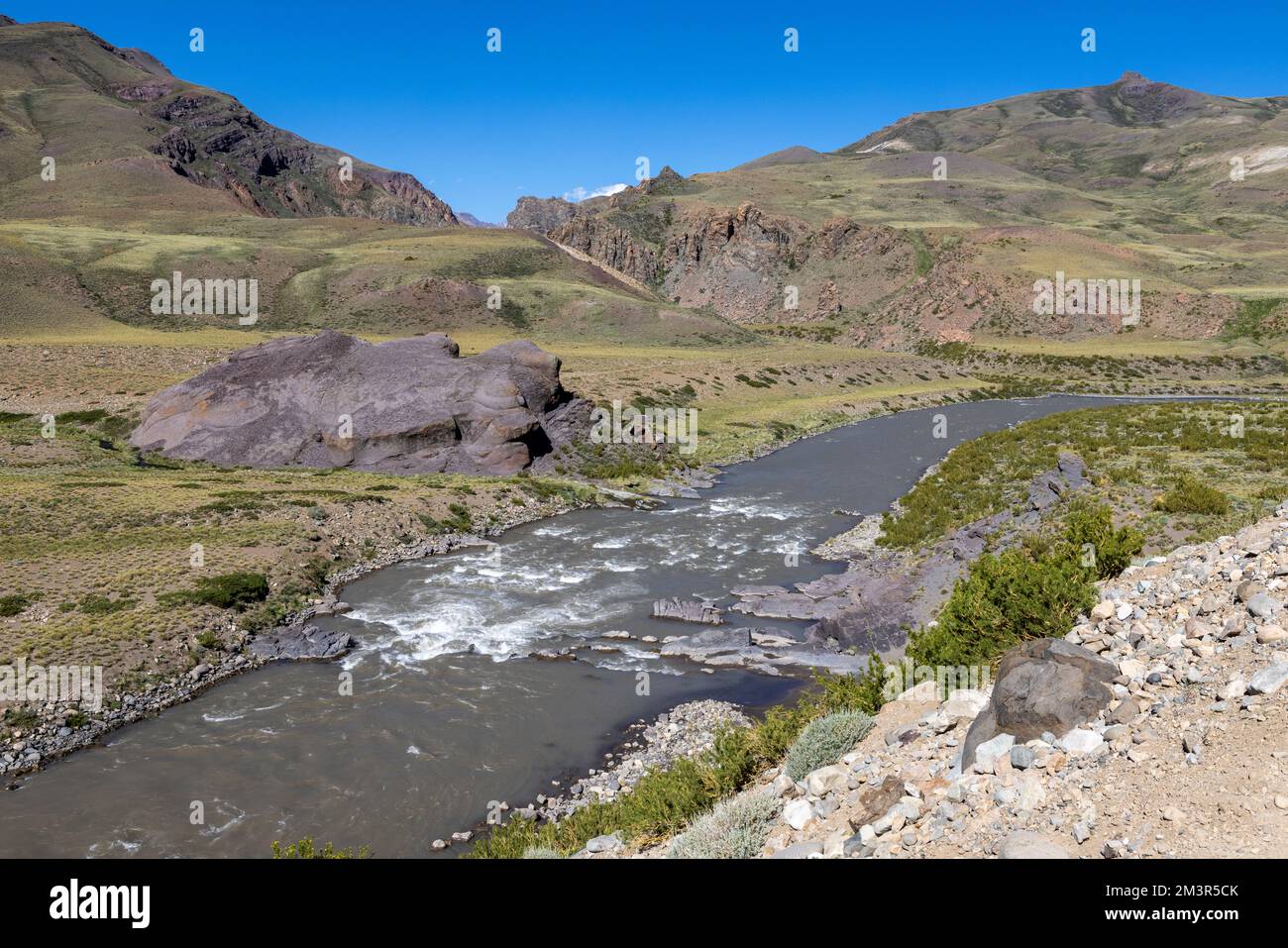 Paesaggio a Paso Vergara - attraversare il confine dal Cile all'Argentina mentre si viaggia in Sud America Foto Stock