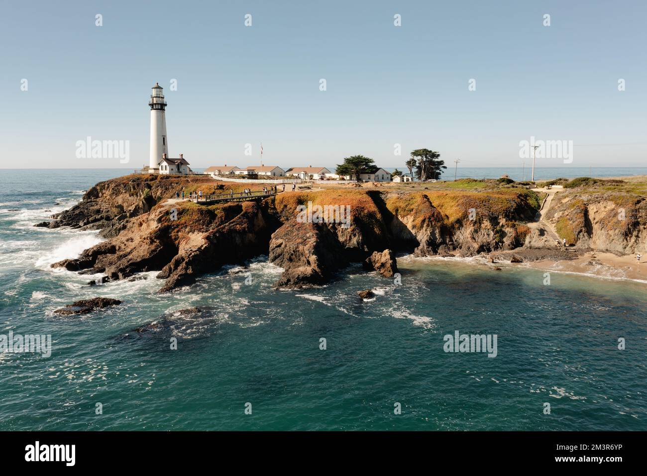 Pigeon Point Lighthouse a Pescadero, sulla costa californiana. Foto Stock