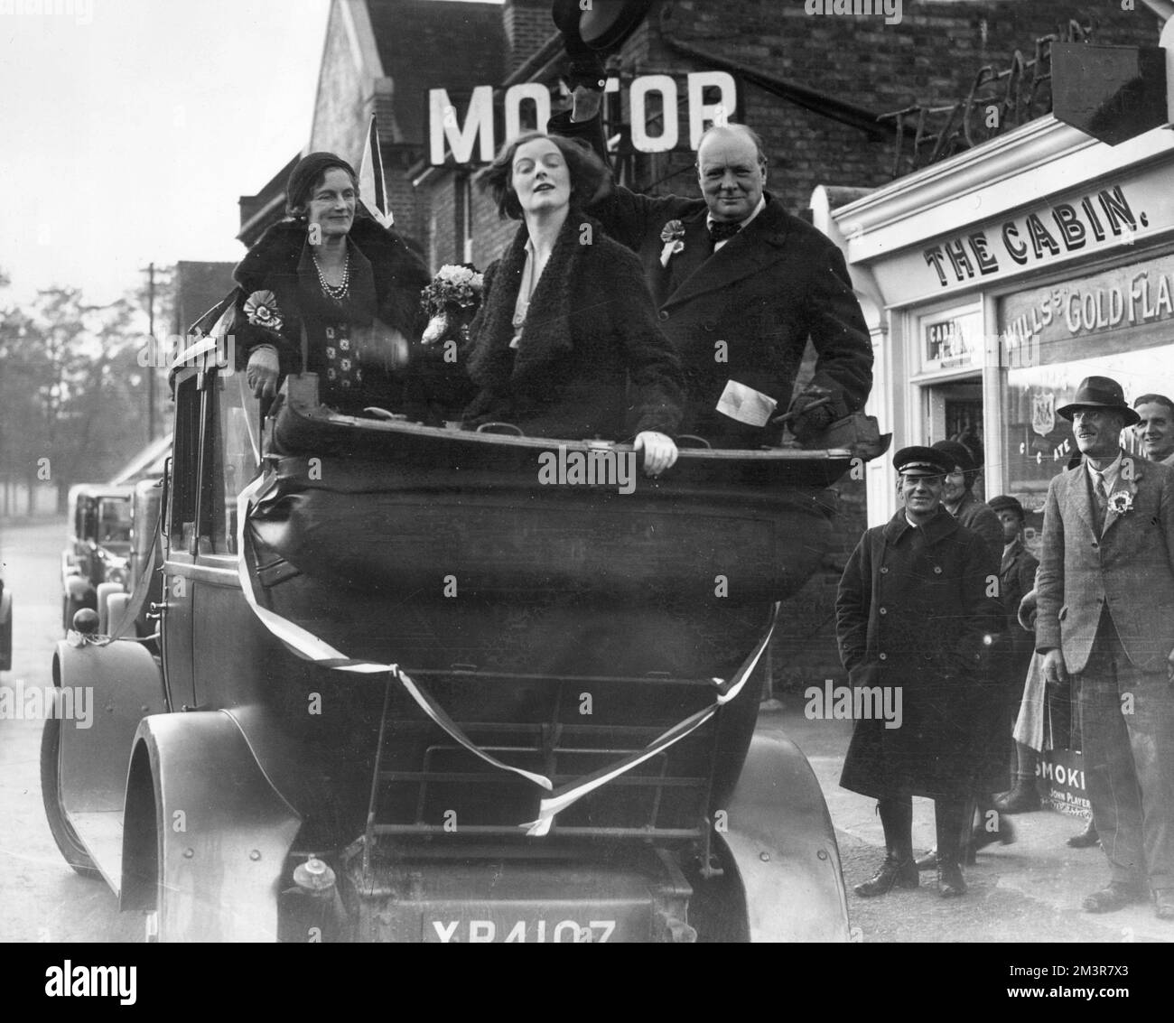 Clementine, Diana e Winston Churchill 1931 Foto Stock