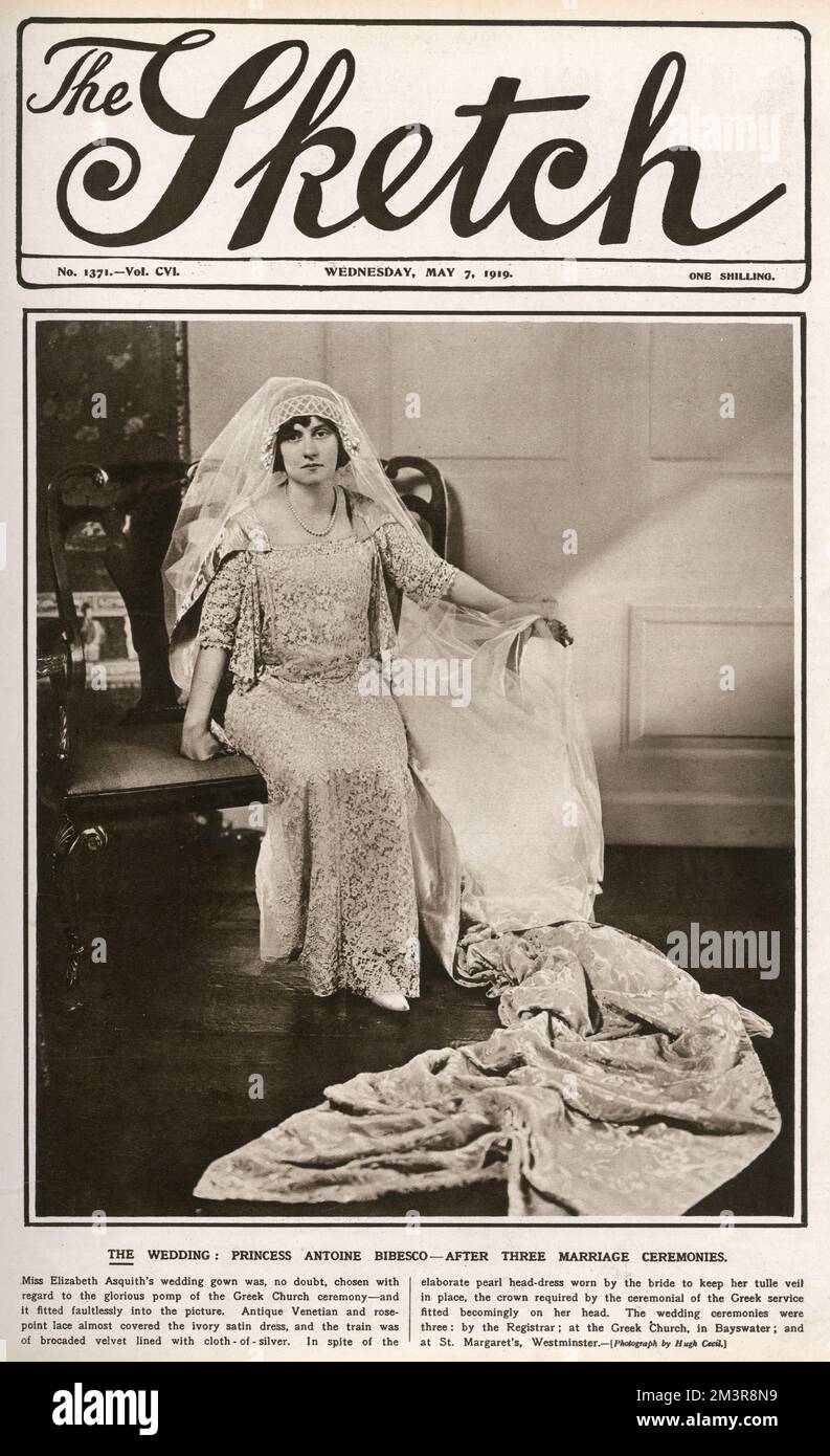 Sketch front cover - matrimonio di Elizabeth Asquith Foto Stock