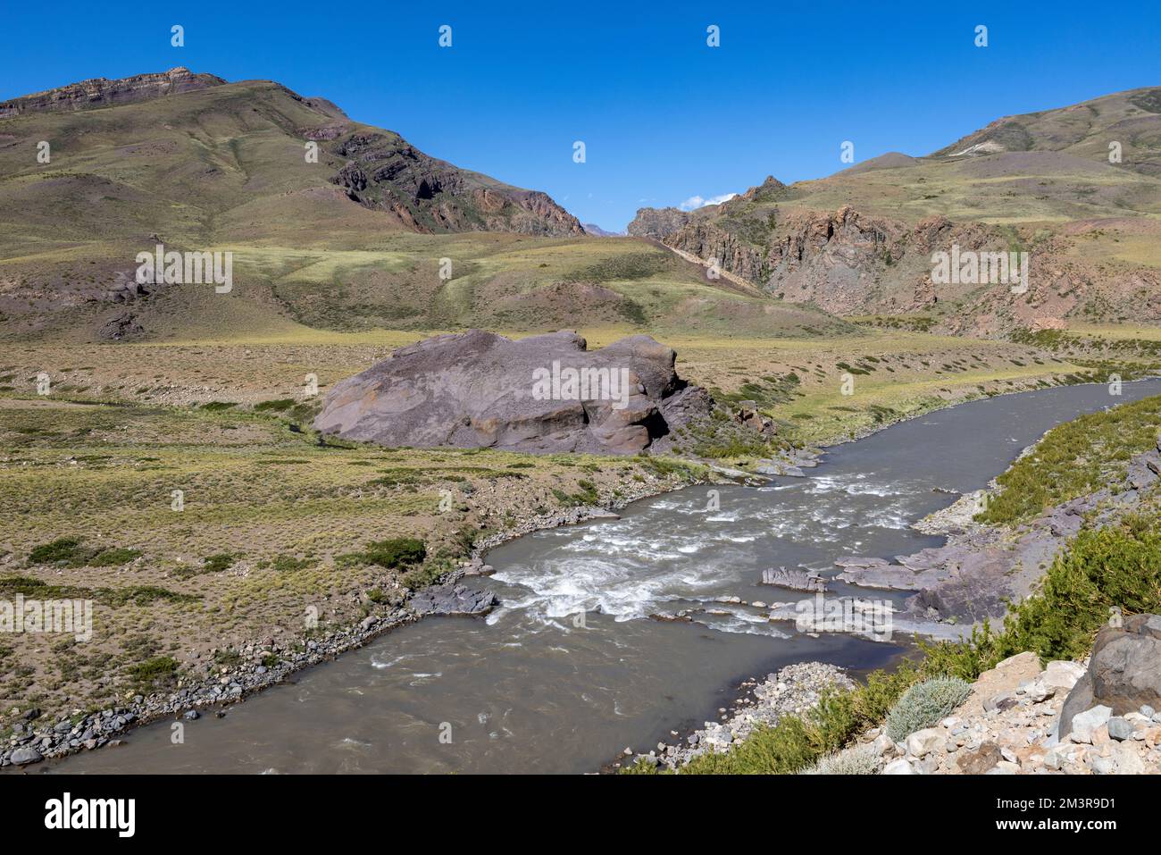 Paesaggio a Paso Vergara - attraversare il confine dal Cile all'Argentina mentre si viaggia in Sud America Foto Stock