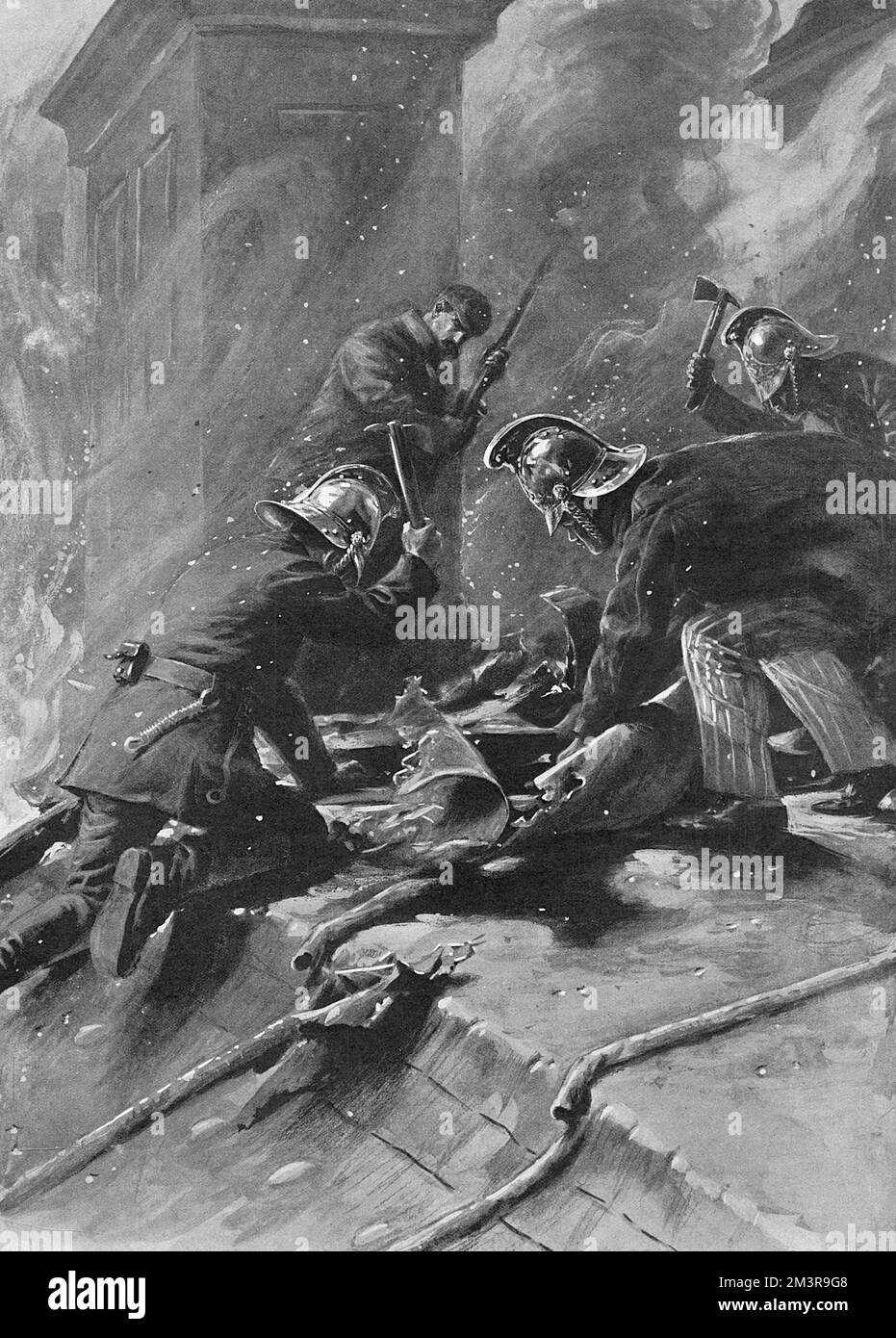 Il ministro del governo interpreta Fireman: L'audacia di Winston Churchill Foto Stock