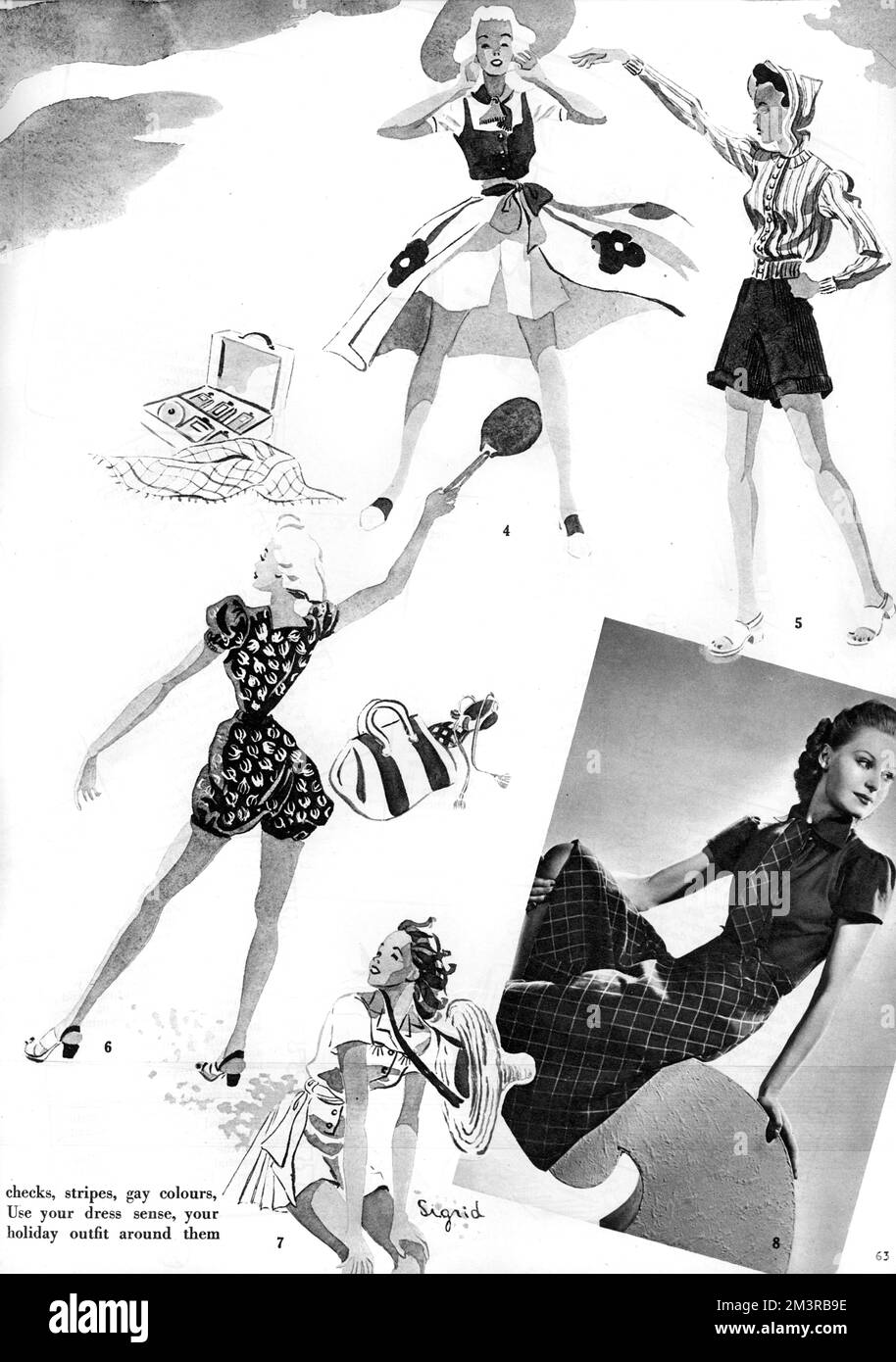 Outfit estivo di Elsa Schiaparelli Foto Stock