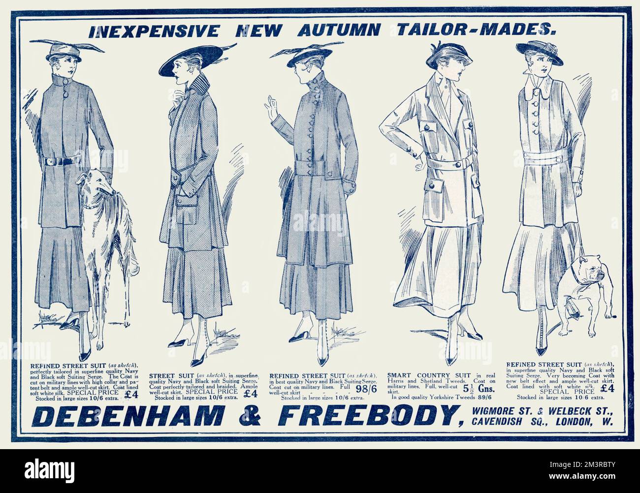 Pubblicità per Debenham & Freebody Autunno Tailor Mades 1915 Foto Stock
