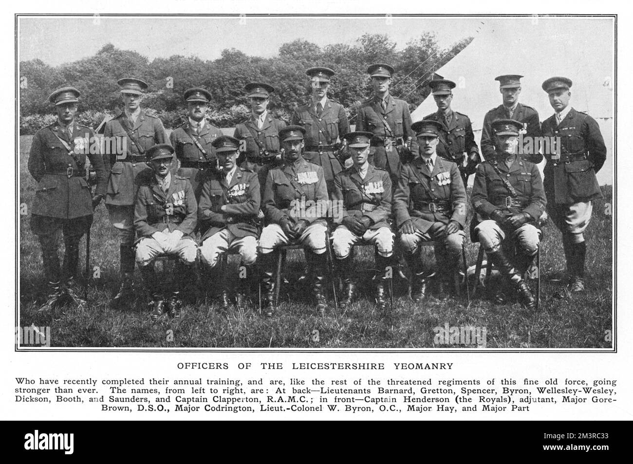 Ufficiali del Leicestershire Yeomanry Foto Stock