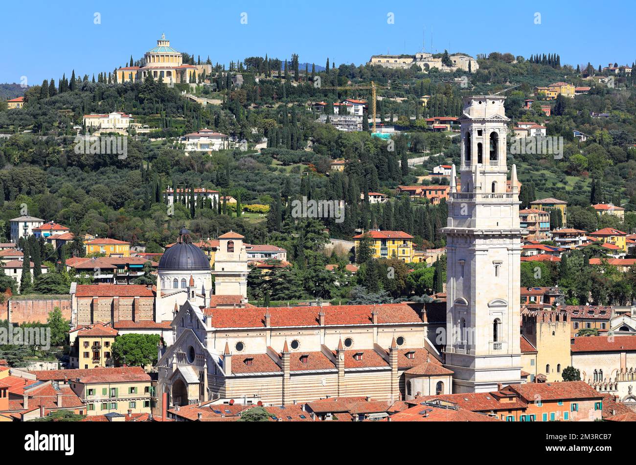 Veduta aerea di Verona dalla Torre Lamberti. Verona, Italia, Europa. Foto Stock
