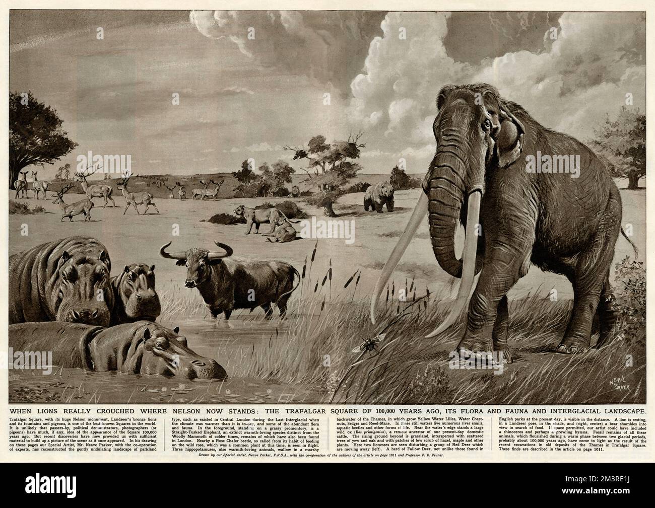 Trafalgar Square di 100.000 anni fa Foto Stock