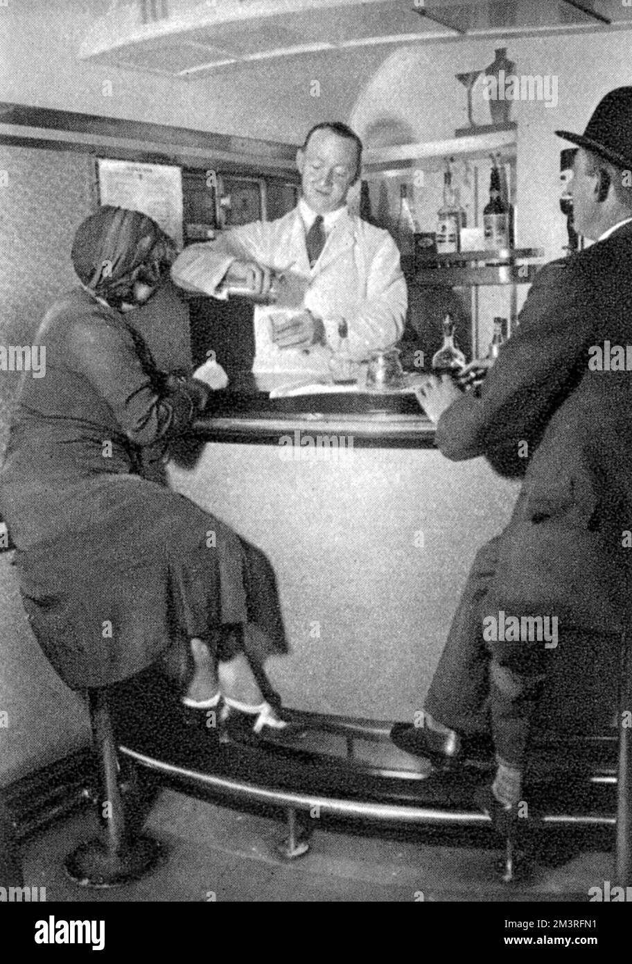 Cocktail bar sul Flying Scotsman Foto Stock
