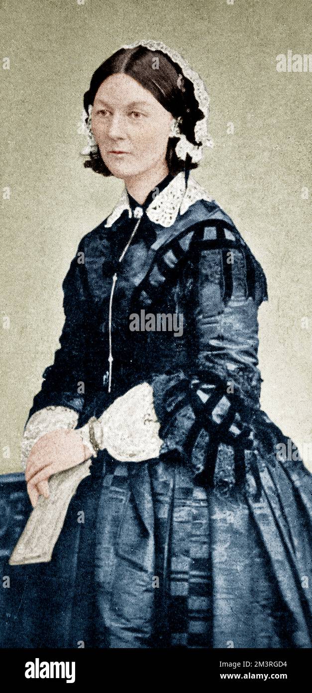 Florence Nightingale (1820-1910) - celebrato il riformatore sociale e statistico inglese, e il fondatore della professione d'infermiera moderna. Si è levato in evidenza come direttore degli infermieri addestrati da lei durante la guerra di Crimea, diventando un'icona vittoriana come 'la signora con la lampada'. Data: 1908 Foto Stock