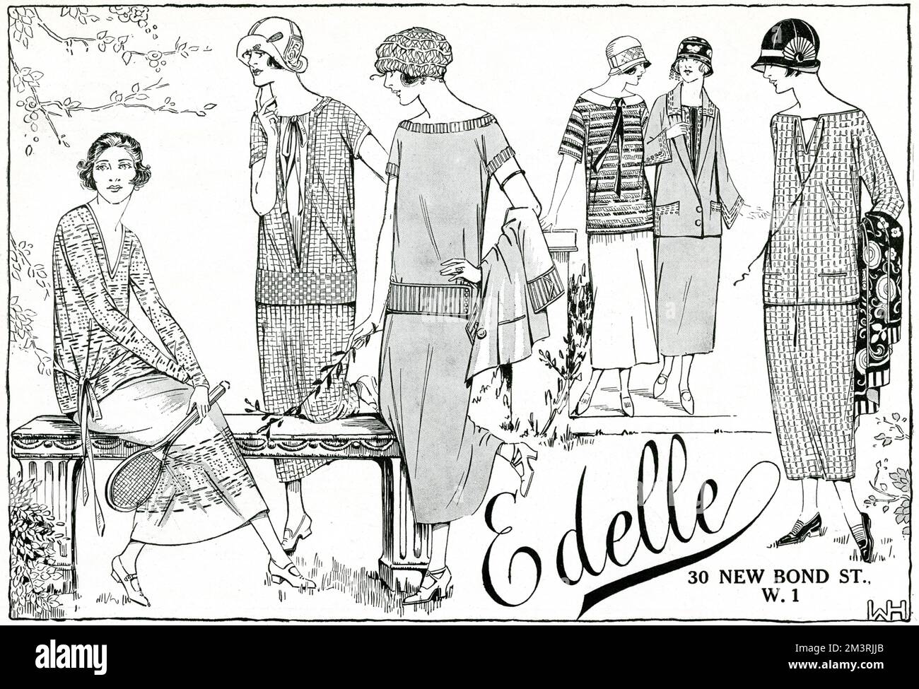 Indumenti a maglia da donna di Edelle 1924 Foto Stock