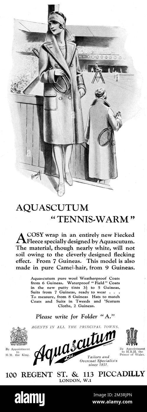 Aquascutum tennis pubblicità calda Foto Stock