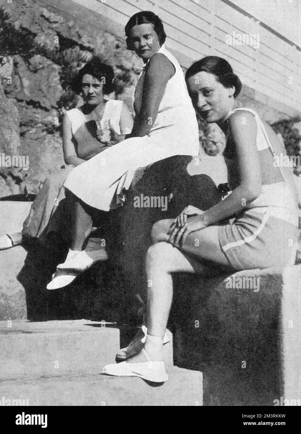 Lady Milford Haven e Gloria Vanderbilt ad Antibes Foto Stock