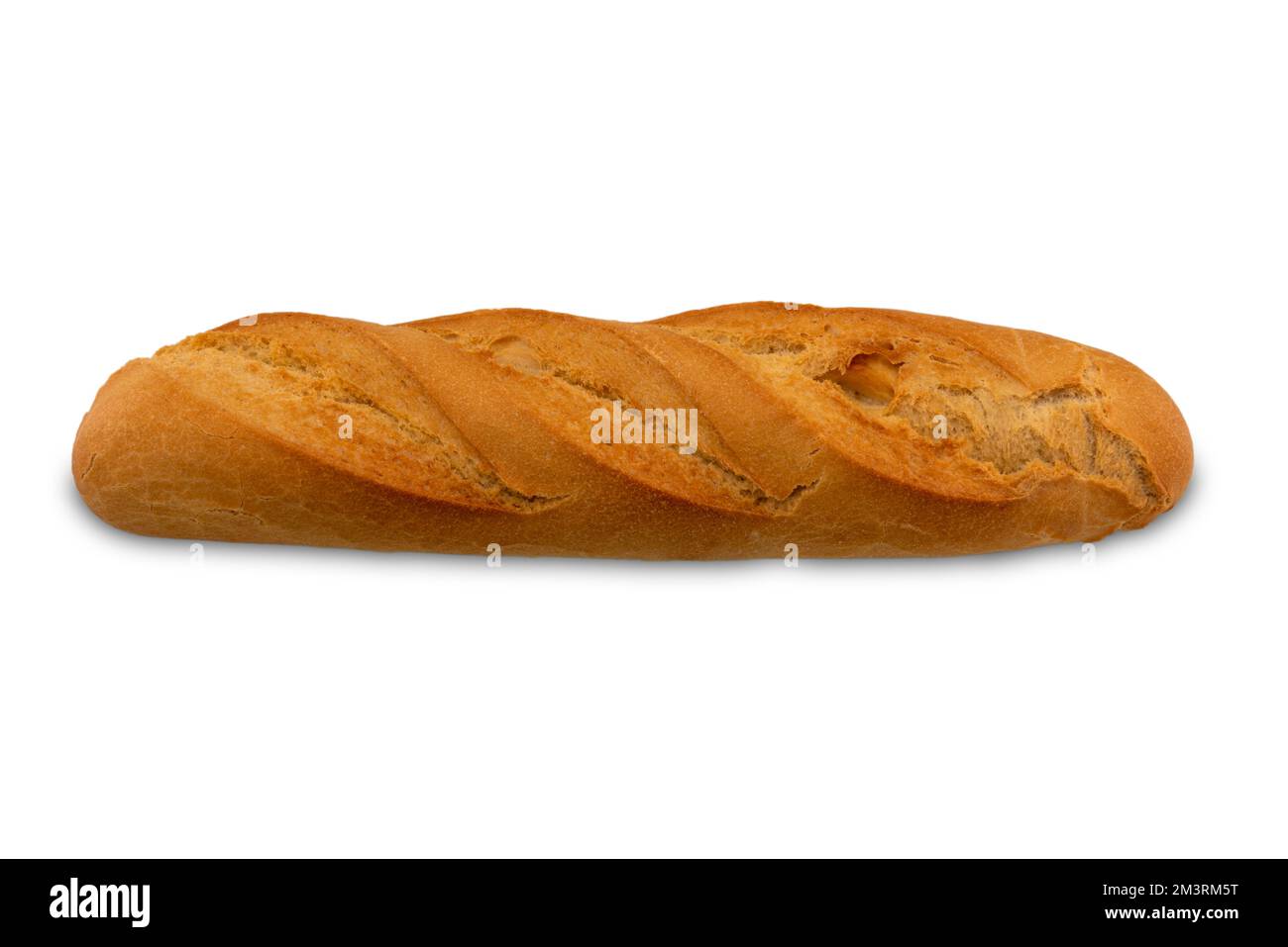 Baguette, pagnotta di pane isolato su bianco, clipping path Foto Stock