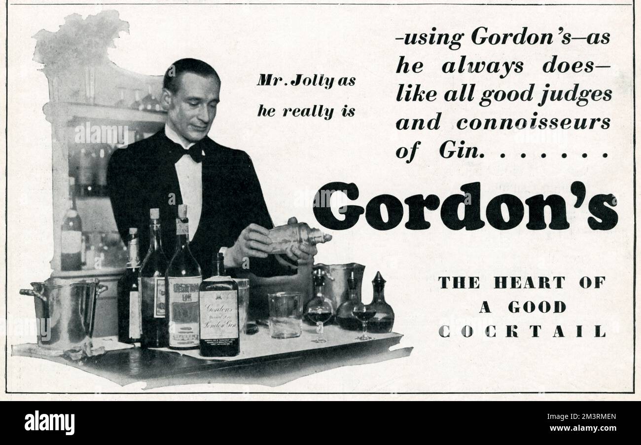 Pubblicità per Gordon's Gin 1929 Foto Stock