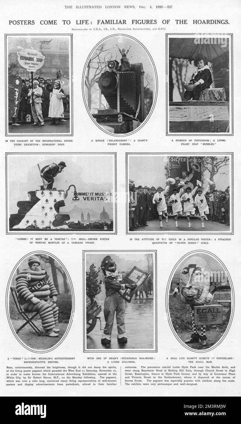 Il concorso di poster viventi Foto Stock