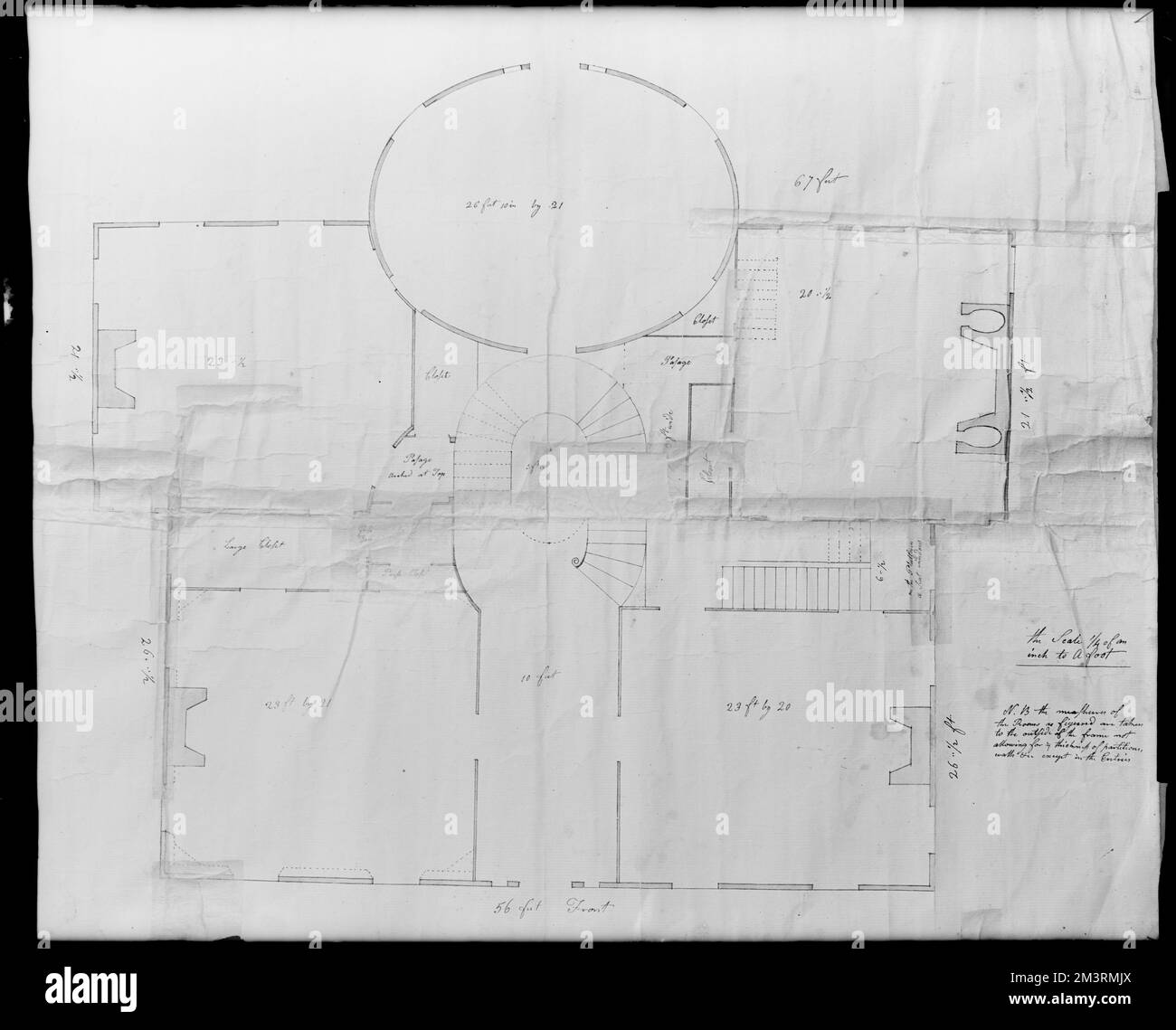 Salem, Derby Square, Elias Hasket Derby casa, mappe e piani, primo piano, piano numero 106, Case, piani, Derby, Ezechiel H. Ezechiel Hersey, 1772-1852. Frank Cousins Collezione di negativi in lastra di vetro Foto Stock