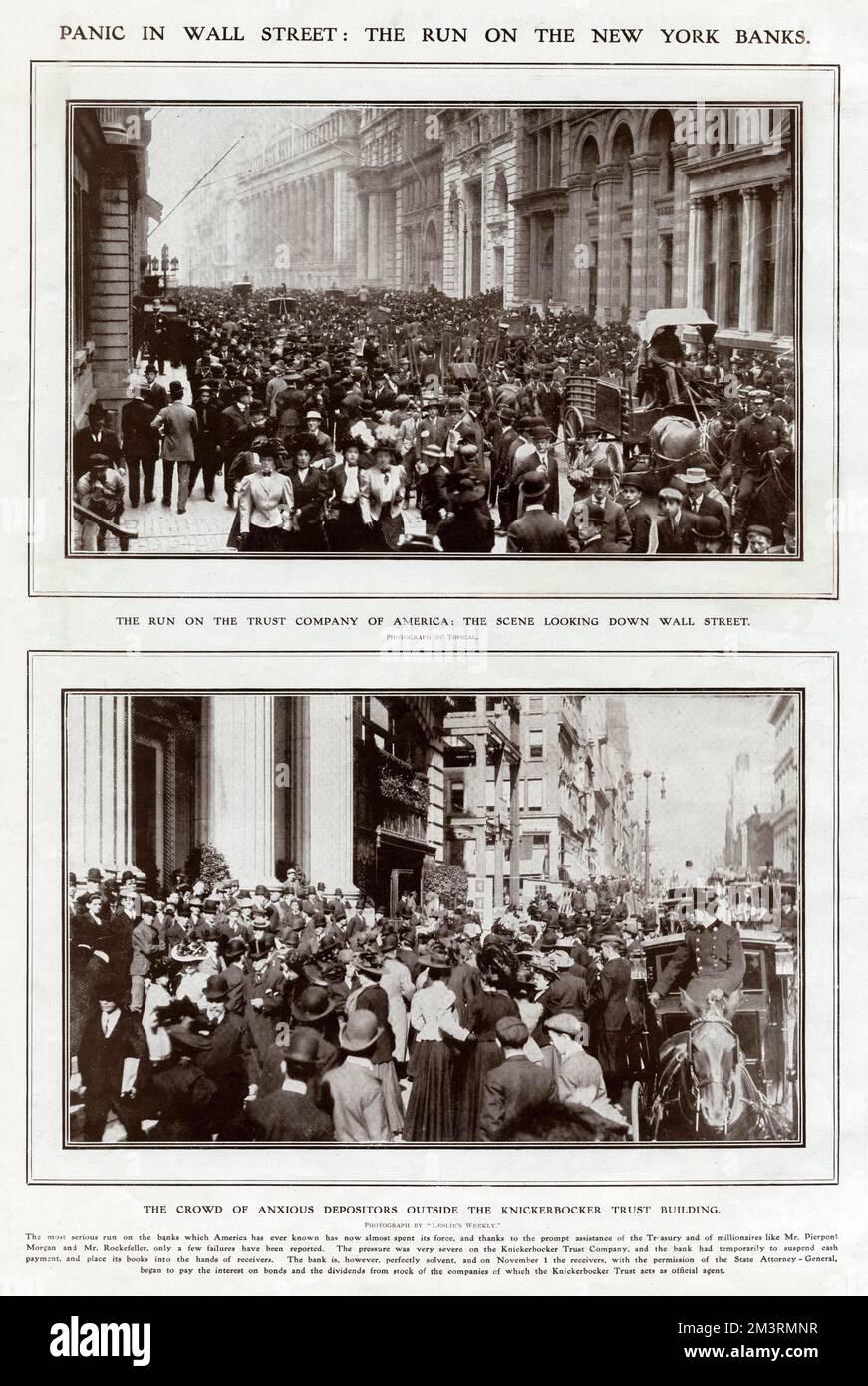 Panico del 1907 a Wall Street, New York Foto Stock