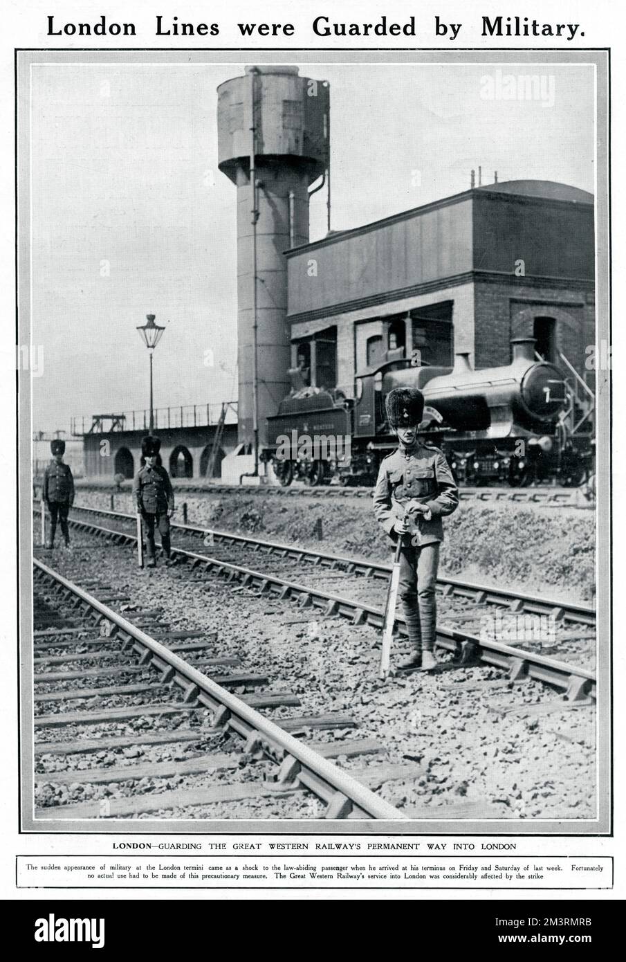Sciopero ferroviario 1911: London Lines è sorvegliata 1911 Foto Stock