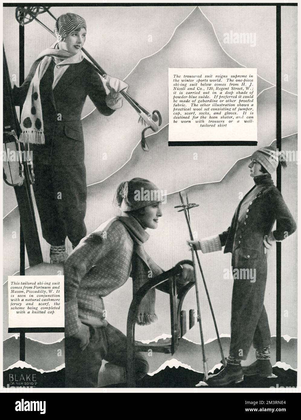 Moda per gli sport invernali 1929 Foto Stock