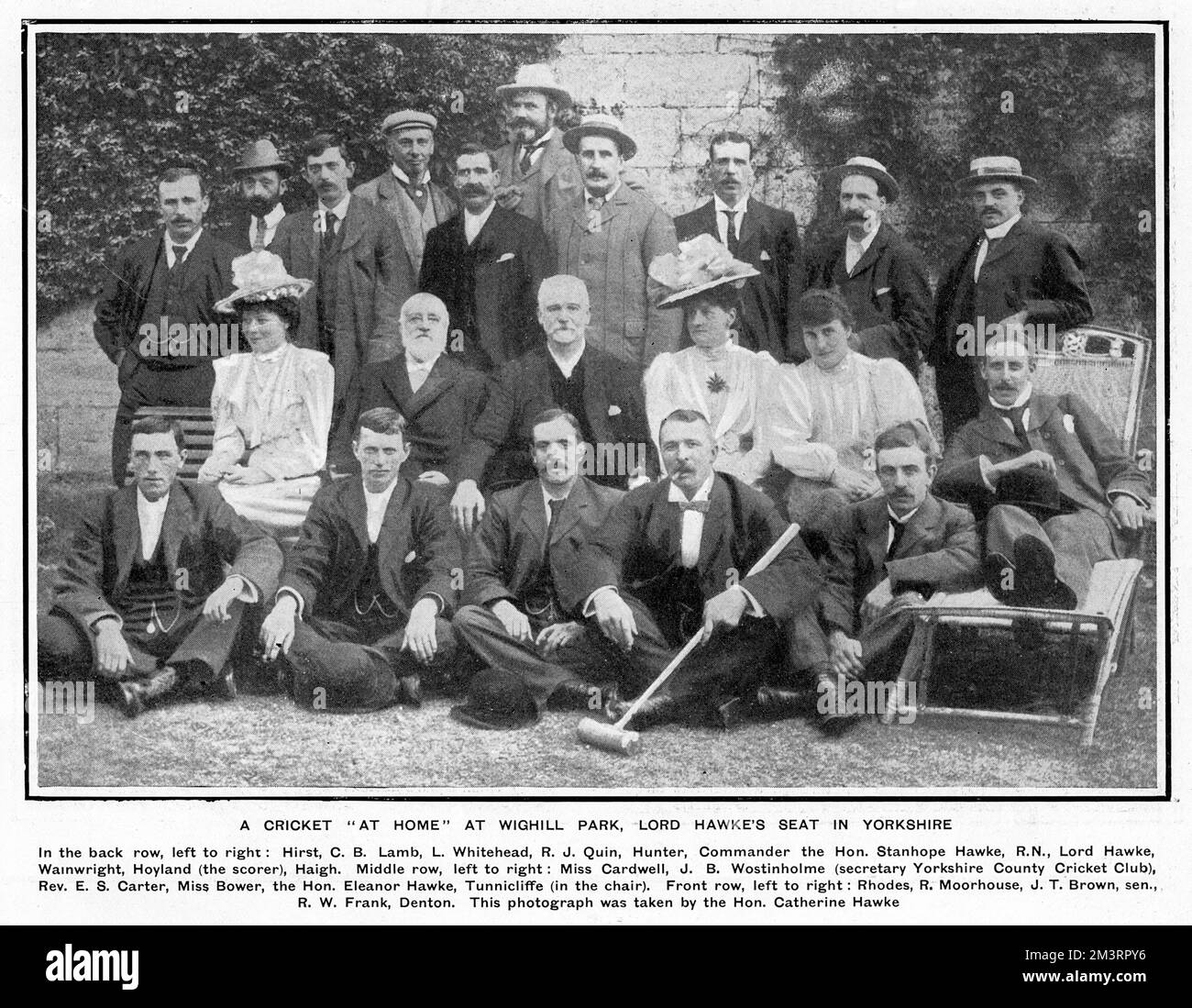 Un cricket 'a casa' al Wighill Park, 1901 Foto Stock
