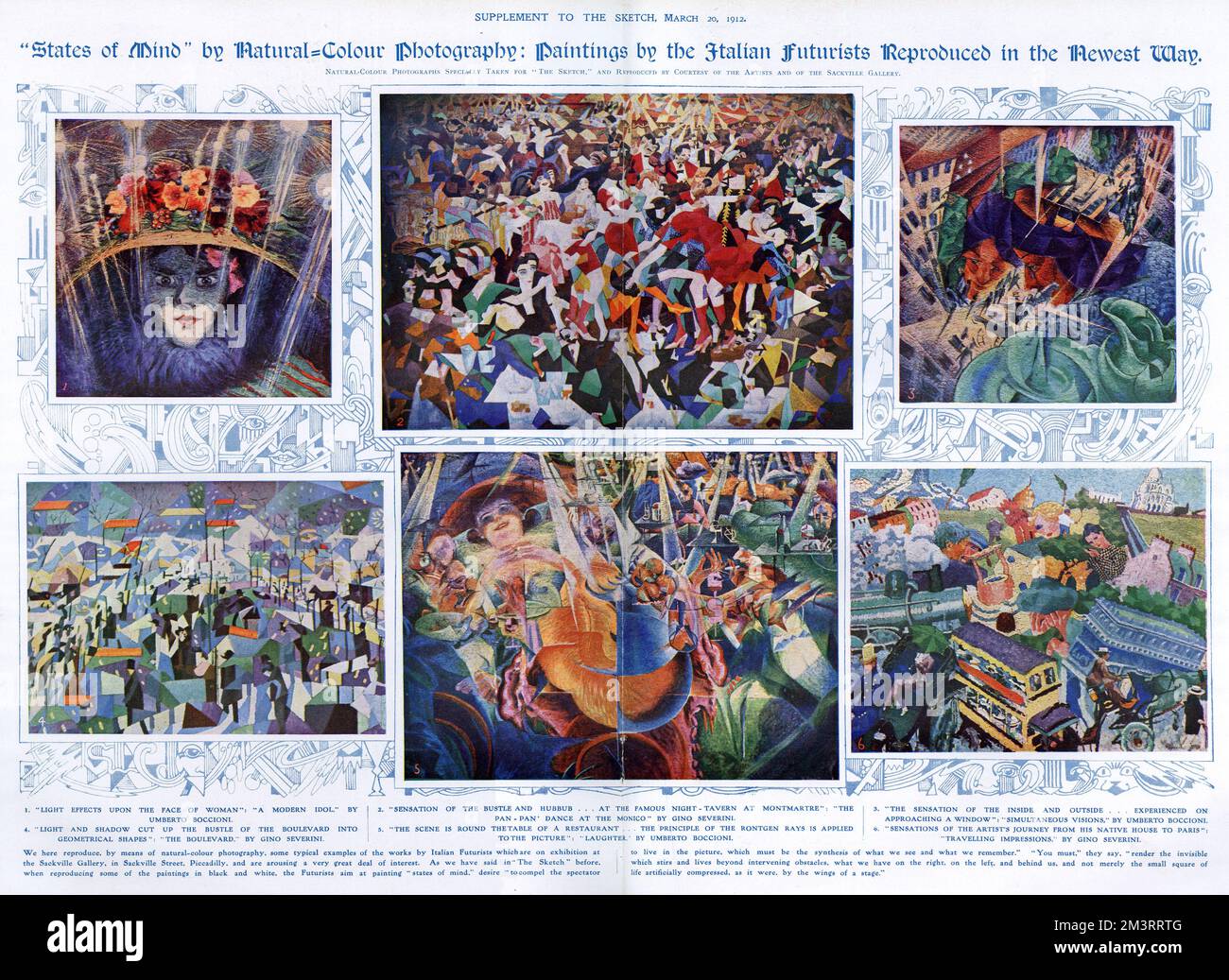 Opera dei futuristi italiani alla Sackville Gallery, 1912 Foto Stock