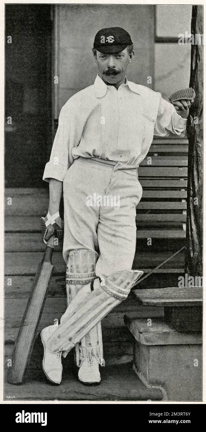 Bobby Abel (1857 - 1936), soprannominato "The Guv'nor", fu un battitore di apertura del Surrey e dell'Inghilterra, uno dei più prolifici run-getter nei primi anni del campionato della contea Data: 1897 Foto Stock