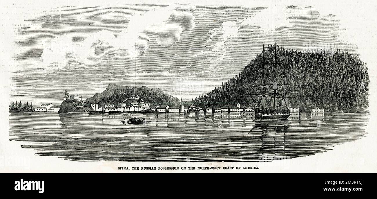 Sitka, il possesso russo sulla costa nord-occidentale dell'America Data: 1855 Foto Stock