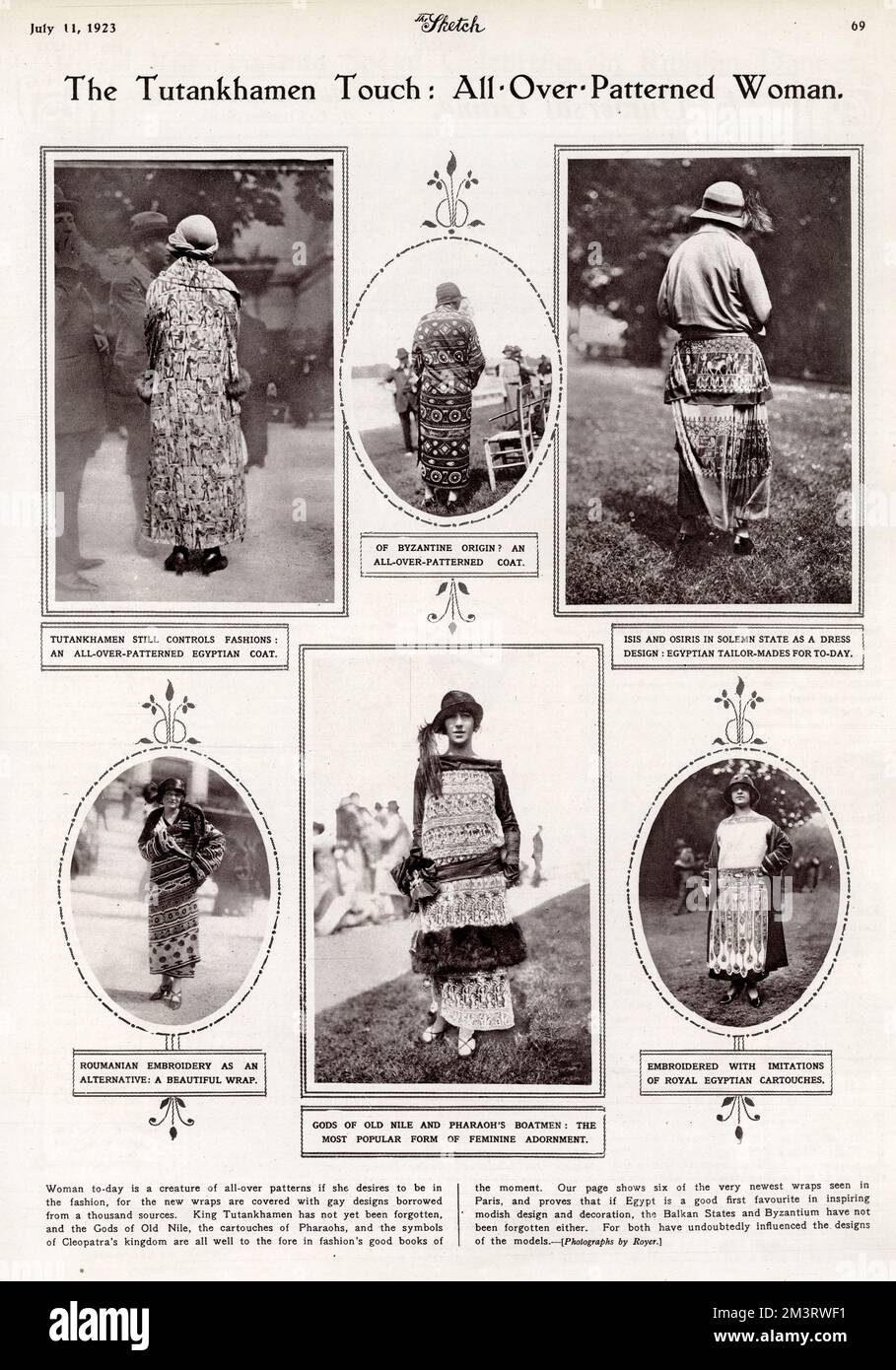 Il tocco Tutankhamon - moda ispirata all'Antico Egitto Foto Stock