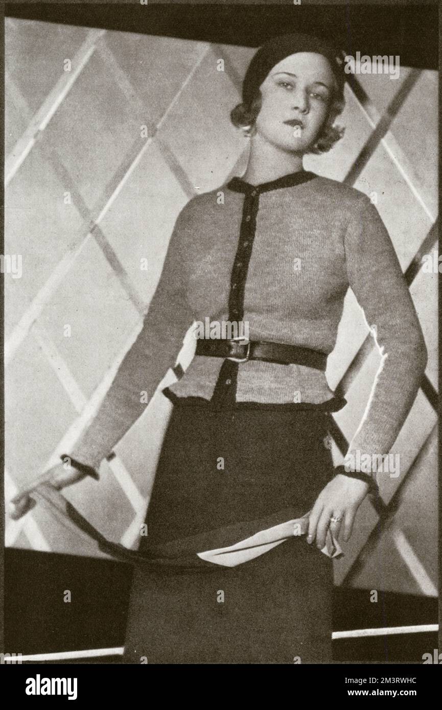 Outfit a maglia Schiaparelli 1930 Foto Stock