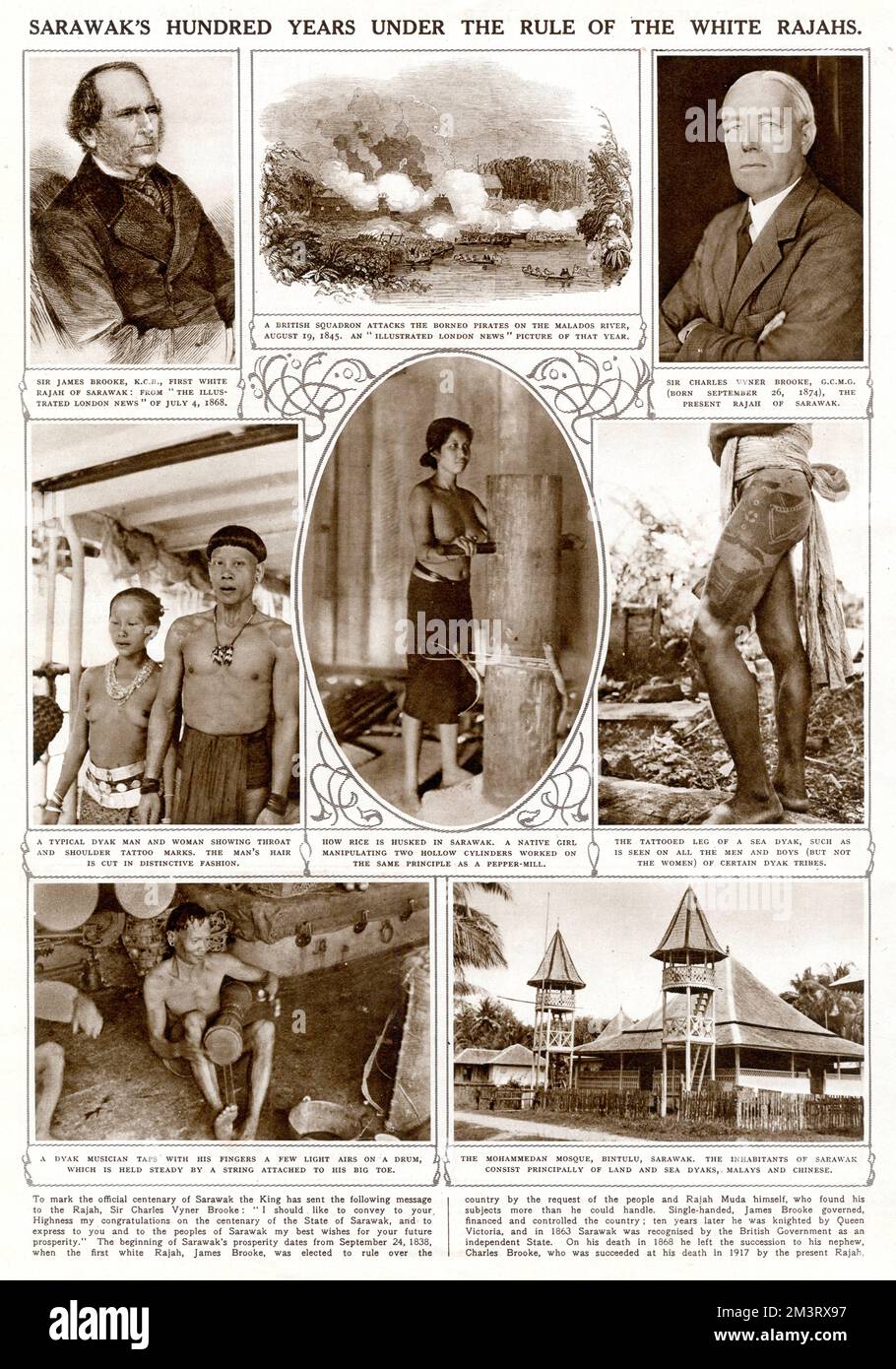 I cento anni di Sarawak sotto il dominio dei Rajah bianchi Foto Stock