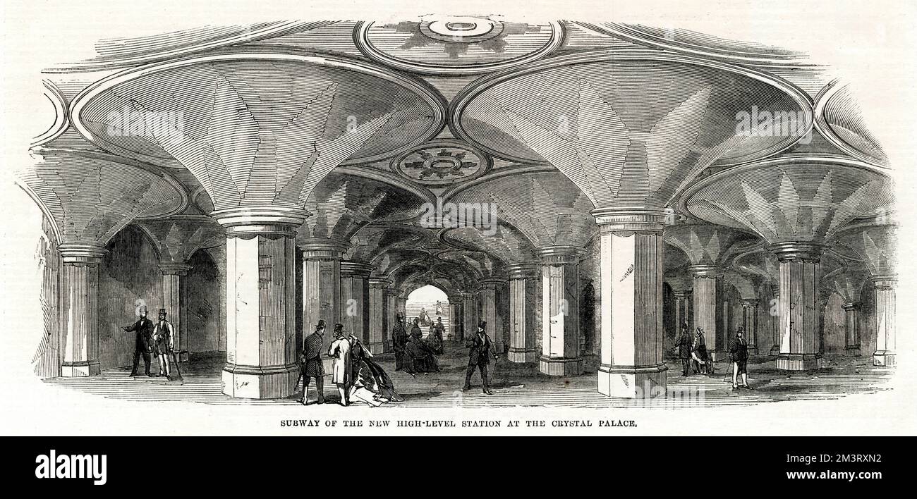 Metropolitana della nuova stazione di alto livello presso il Crystal Palace. Data: 1865 Foto Stock