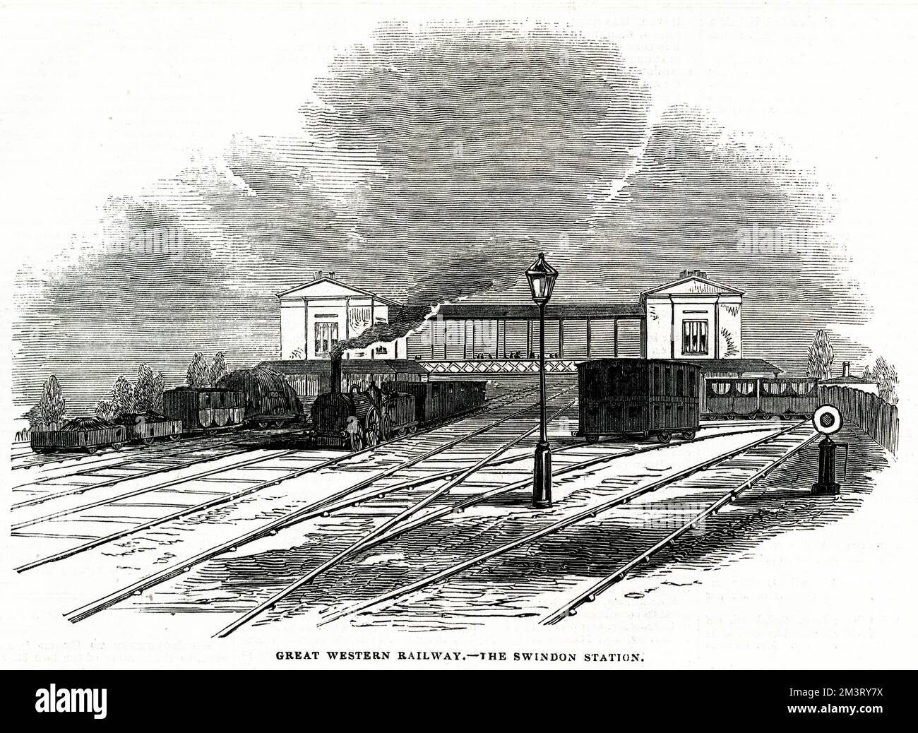 Stazione ferroviaria di Swindon, Swindon, Wiltshire, sulla Great Western Railway. Ha aperto nel 1842 come Swindon Junction. Data: 1845 Foto Stock