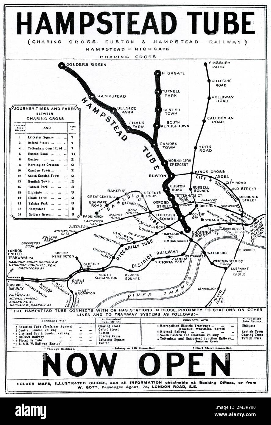 Mappa della metropolitana di Londra, Hampstead Tube Foto Stock