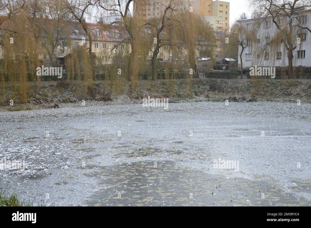 Berlino, Germania - 16 dicembre 2022 - giorno d'inverno a Lindenhof. (Foto di Markku Rainer Peltonen) Foto Stock