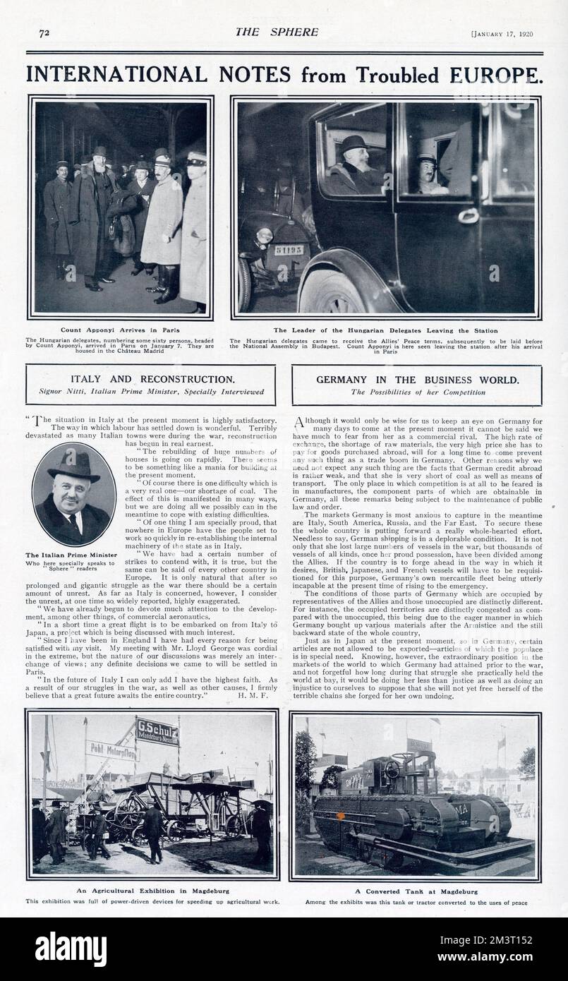 Delegazione ungherese a Parigi Foto Stock