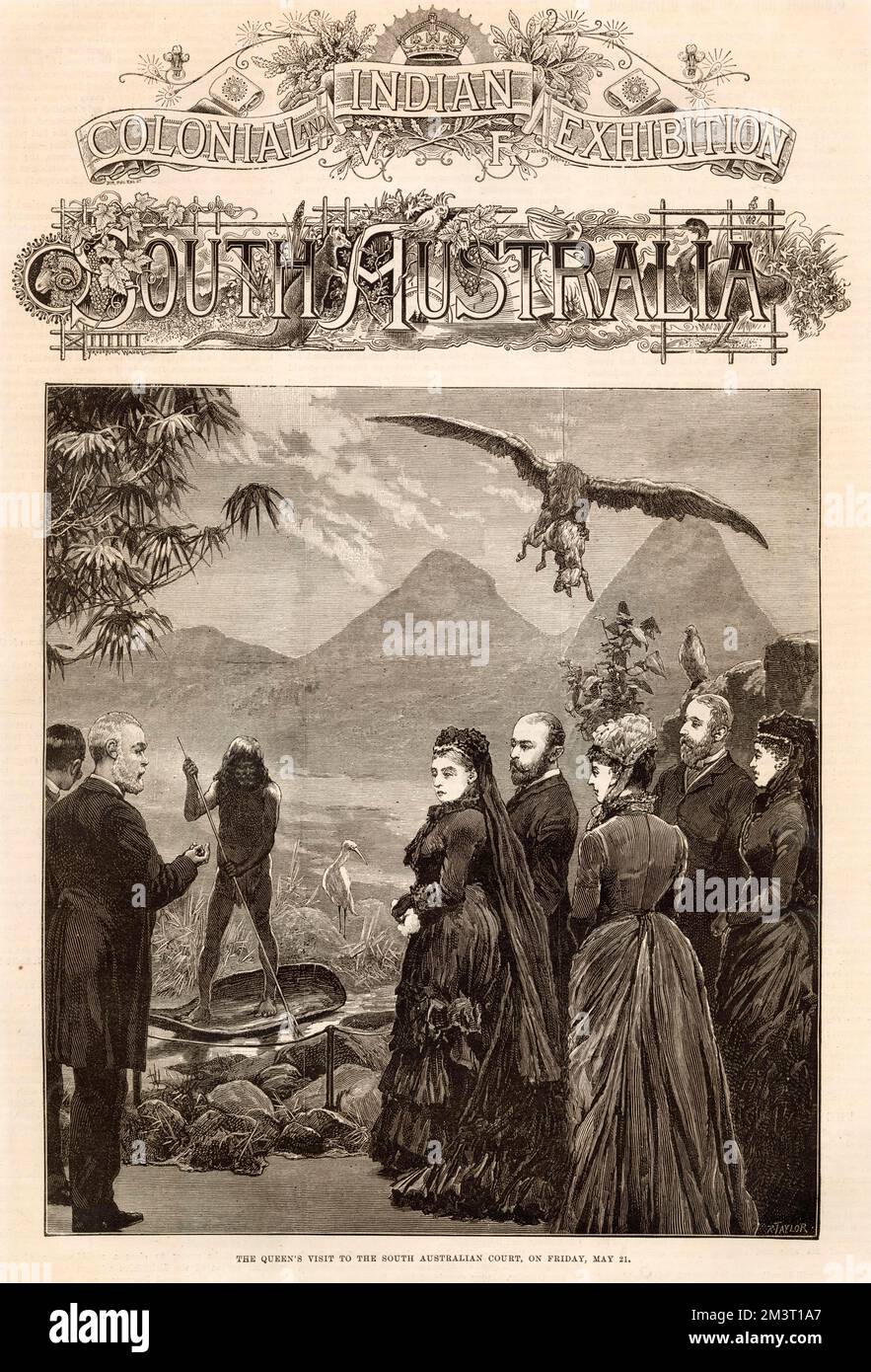 Nella foto, la regina Vittoria visitò la corte sud australiana alla mostra coloniale e indiana di Londra nel 1886. Foto Stock
